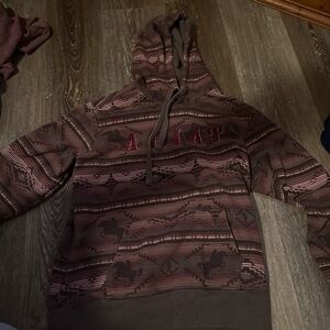 Brown Patterned Hoodie